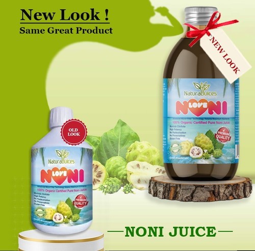 Natural Juices Pure Organic Certified Noni Juice 500ml Premium Glass Bottle - Picture 2 of 8