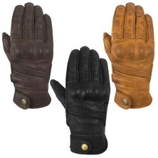 New Leather Summer Motorbike Motorcycle Glove Knuckle Shell Protection Gloves
