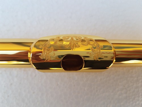 17 offene Loch französische Spitze 24k vergoldet Flöte Schlüssel Prägung Loch Gravur - Bild 10 von 10