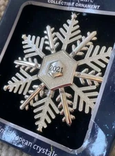 Harvey Lewis Silver Crystal Snowflake Christmas Ornament 2022 Regent Square