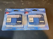 2 Packs Brother International Tze141 Label Tape - 0.75" 3/4" Width 1 in Each