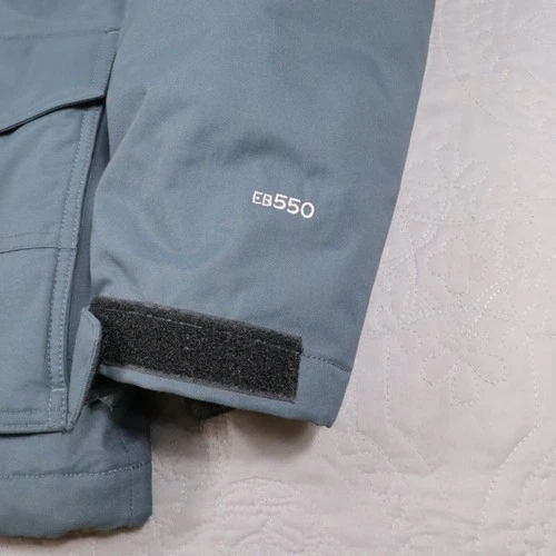 Eddie Bauer Nordic Down Parka Mens Small Blue WeatherEdge Faux Fur Hooded EB550 image 3