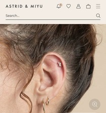 Astrid & Miyu Diamond Marquise, Yellow Gold Earring, £260 NEW 