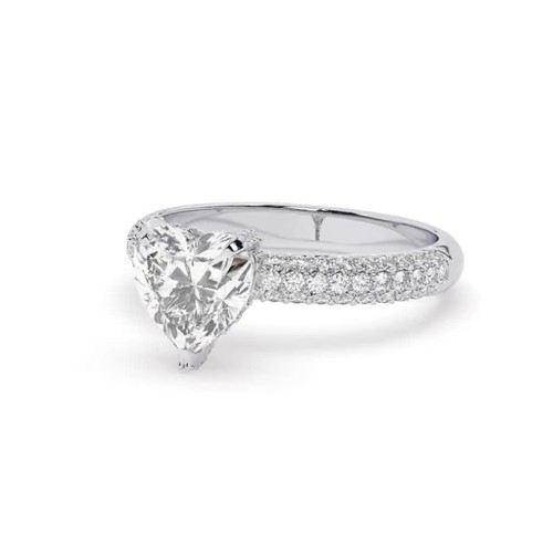 1.50ct Heart Lab Grown Diamond Ring 14K Solid White Gold With IGI Certificate - Video 1 of 1