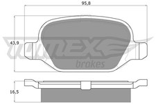 TOMEX brakes Bremsbeläge Satz Hinten Bremsklötze für FIAT Linea (323, 110) TX