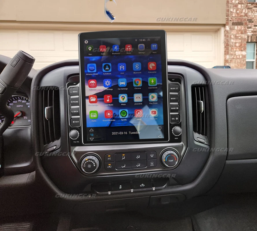 For 2014-2018 Chevrolet Silverado GMC Sierra CarPlay Android 13 Car Stereo Radio - Image 2 of 4