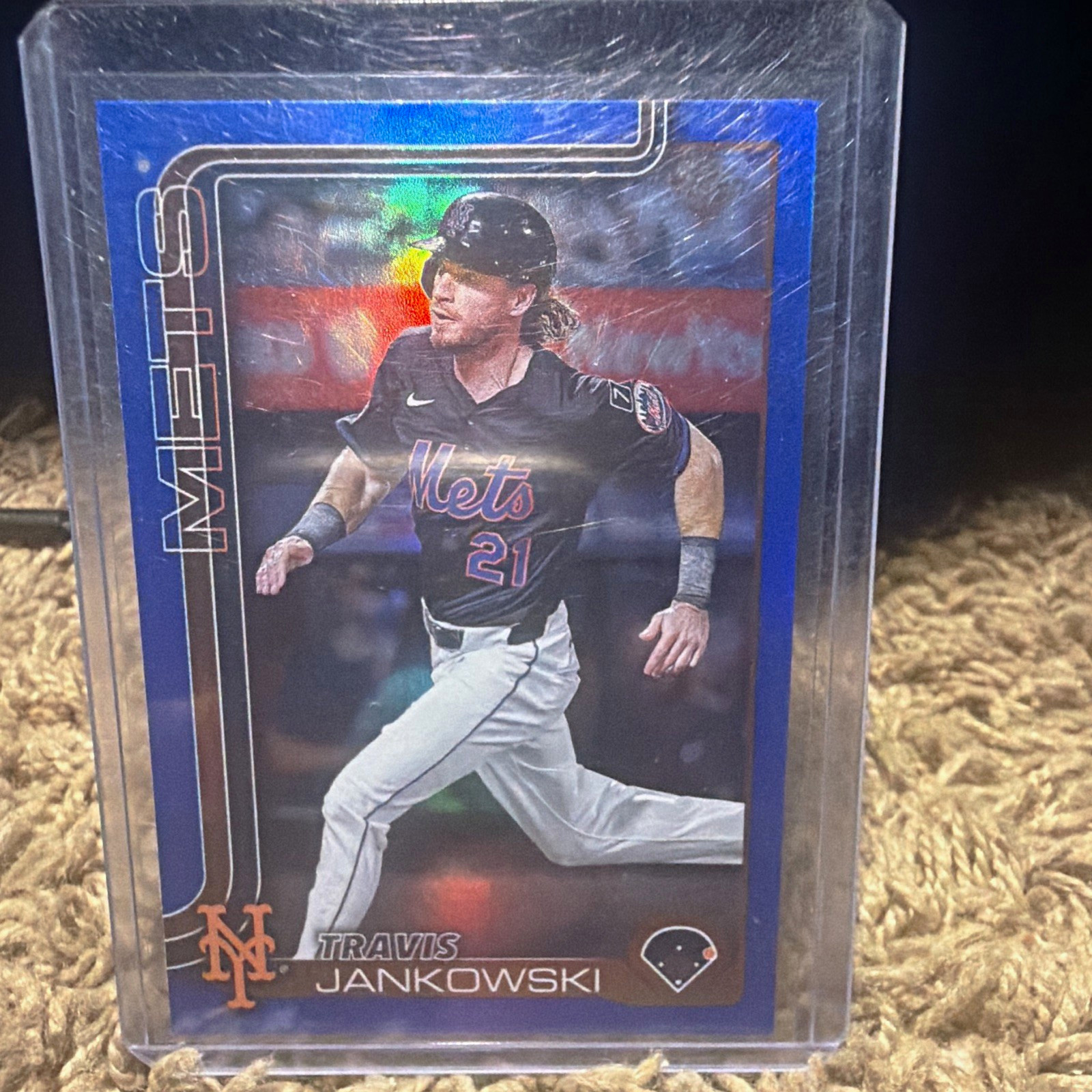 Topps 2025 Update Travis Jankowski #US74 New York Mets Blue 147/150 Card