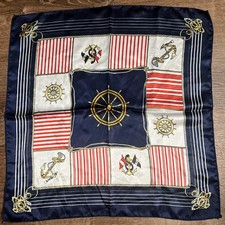 20  Square Nautical Pocket Neck Scarf Rope Anchor Red White Blue Themed
