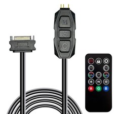 ARGB Controller Kit for PC RGB Case Fans, Splitter, SATA Power Black