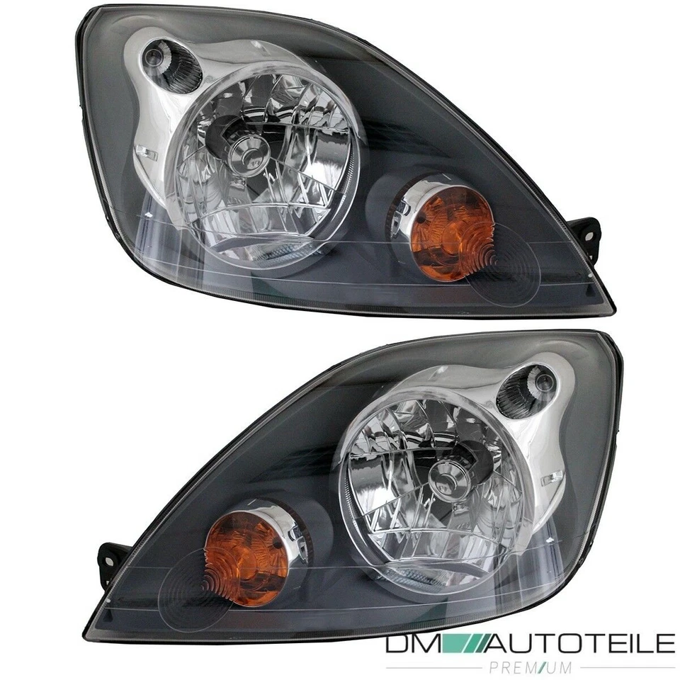 Ford Fiesta JD JH MK6 Scheinwerfer SET L+R H4 Facelift Klarglas Dunkelgrau 01-08 - Bild 2 von 4