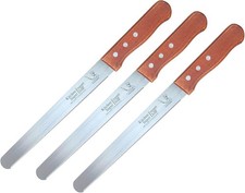 3-Piece 12.5 Inch Stainless Steel Fine Tooth Serrated Bread Knife Set with