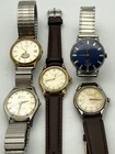 Lot Of 5  Vintage Watches Bulova Hamilton Benrus Helbros MEN'S WORKING WATCHES