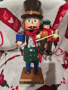 Vintage Erzgebirge Bob Cratchit & Tiny Tim Nutcracker Lmtd Edtn 12" Freiberger