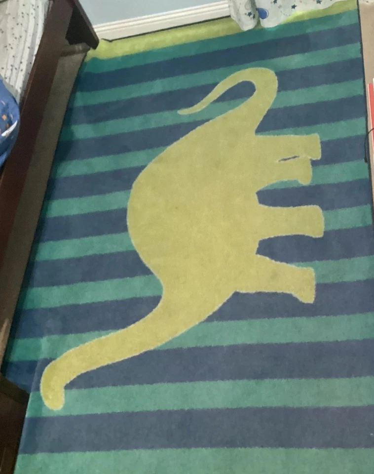 绿色儿童游戏室地毯,5'x7'可水洗儿童房路地毯,防滑柔软... — 第 3/3 张图片