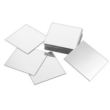 25 Mini Acrylic Square Mirrors - 3x3Inch Adhesive 2.95 x inch, Clear