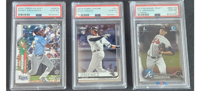3 PSA 10 Graded Cards: Arozarena RC, Eloy Jimenez RC, Ian Anderson 1st Chrome	
