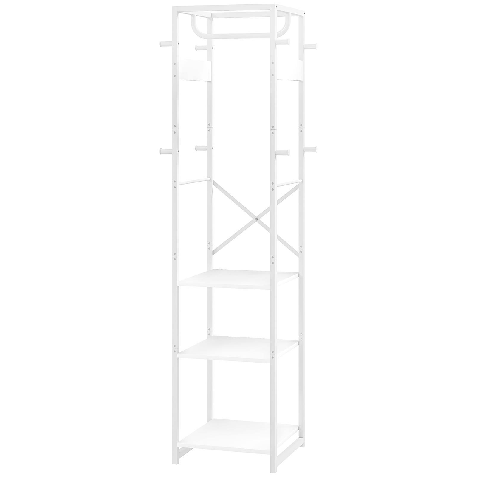 Appendiabiti Bianco Economico HOMCOM - Offerta Acciaio e Ripiani MDF