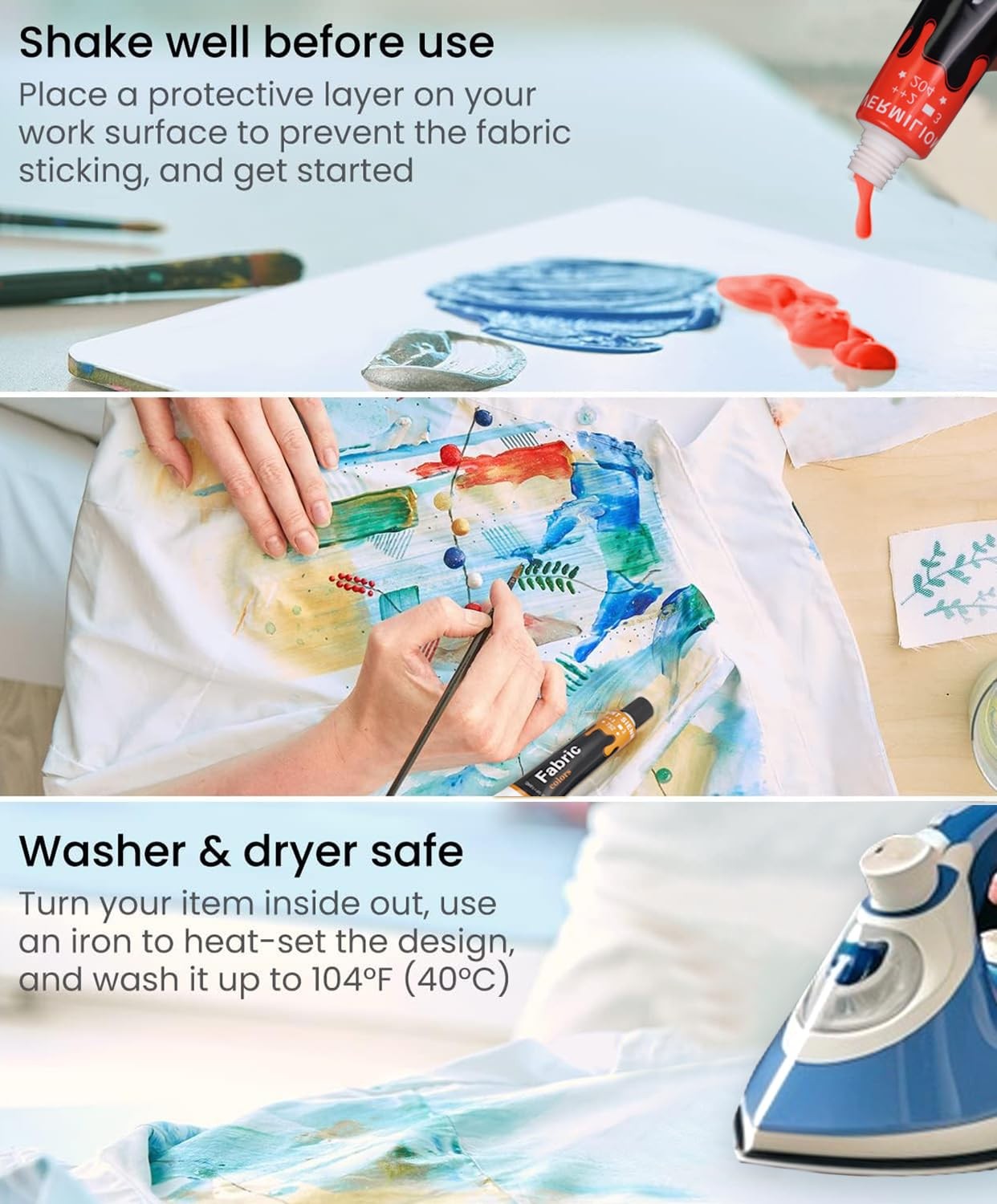 Fabric Paint Set for Clothes 24 Colors - Permanent Textile Paint Kit for Shoe...