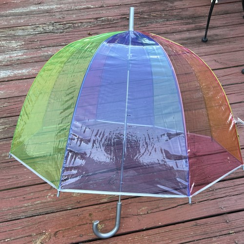 Totes Rainbow Clear Bubble Umbrella
