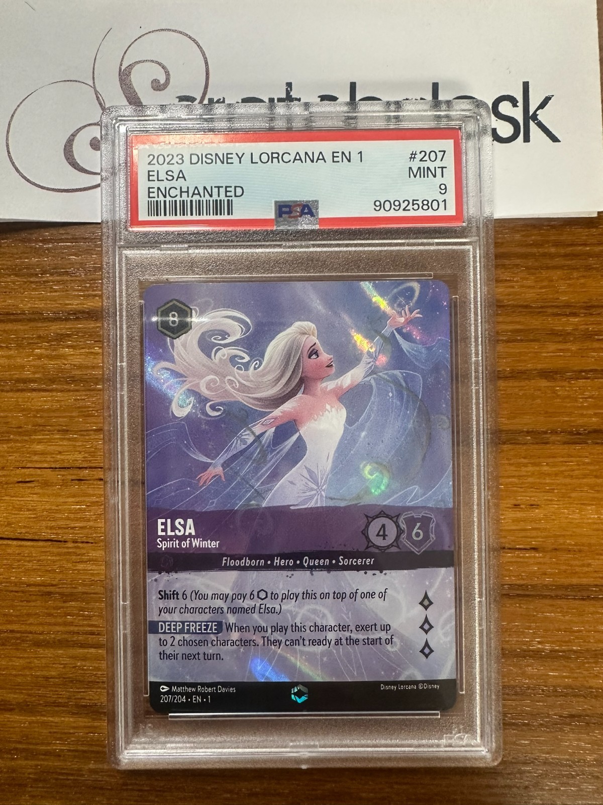 PSA 9 Lorcana ELSA Spirit of Winter ENCHANTED - THE FIRST CHAPTER 207/204