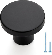 60 Pack Matte Black Cabinet Knobs - Round Drawer Pulls for Kitchen  Dresser