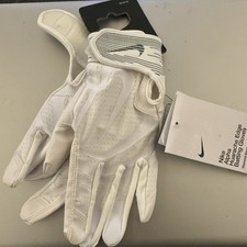 Nike Alpha Huarache Edge Batting Gloves Youth Medium- White New