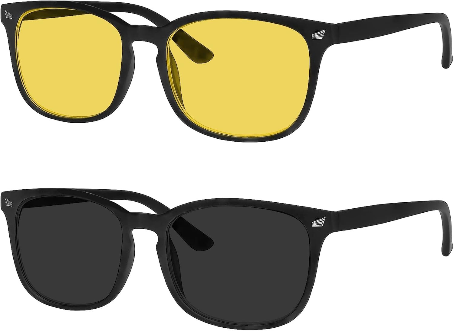 2pc Night Vision Pro Day & Night Driving Sun Glasses Polarized antiGlare