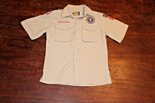Boy Scouts of America BSA Youth Shirt Tan Medium Vented Poly Microfiber Soft