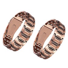 2Pcs Copper Bracelet for Men, 3X Strength Magnetic Bracelets for Men New