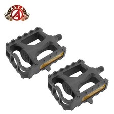 2x ALTA 1/2" MTB Bicycle Pedals Wide Flat Platform Side Reflectors Black Pair.