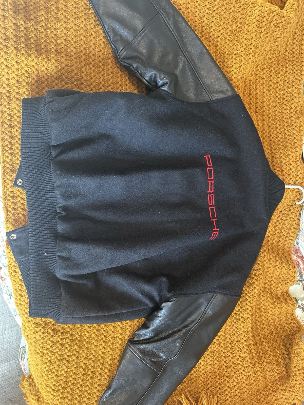 Vintage Porsche Varsity Leather And Wool Jacket image 6
