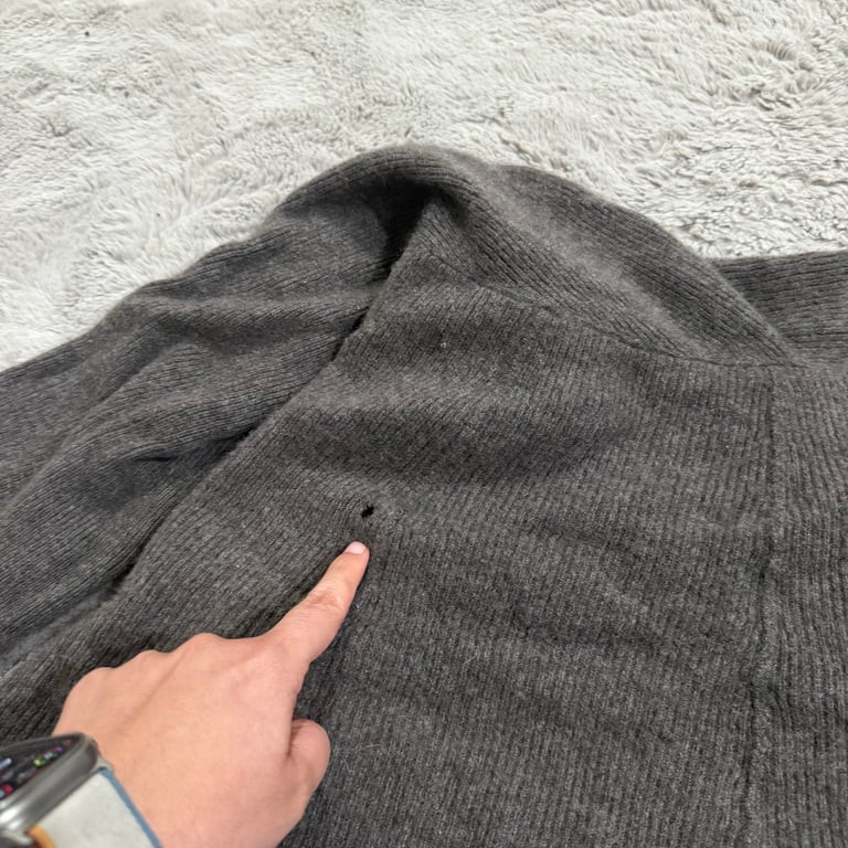 Aqua Cashmere 100% Open Dark Gray Cardigan Women Size Small Minimalist Warm thumbnail 4