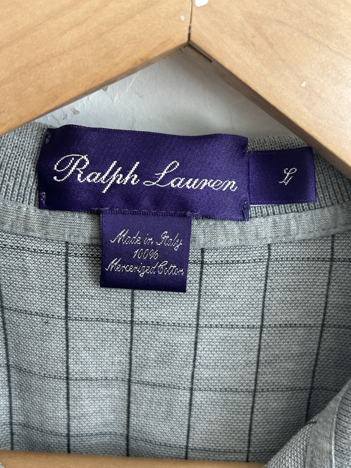 Ralph Lauren Purple Label shirt Men’s Large Gray Check Polo Preppy thumbnail 4