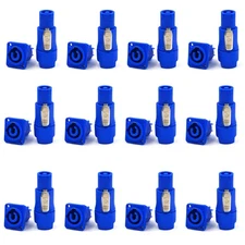 3 PIN AC Powercon Connector, 12 Pack, Blue, Male Plug, Input, Stage Light