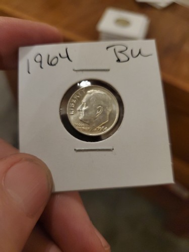 Moneda de diez centavos D Roosevelt 1964 90 % plata sin circular como nueva en Estados Unidos - Imagen 2 de 4