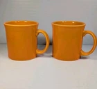 Set of 2 Fiesta Ware Tangerine Orange (Retired) Java Mugs 12oz