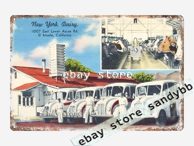 1930-45 New York Dairy, El Monte, California tin sign dorm room art prints