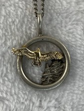 Vernon Wilson Isaiah 40:31 Sterling Silver/Gold Plated Eagle Pendant w/Chain