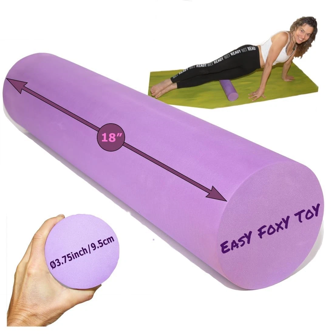Small Size Medium-Hard Density EVA 4 Inch Foam Roller for Back &Leg Pain; Sor...