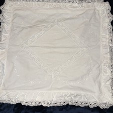Lot de 2 taies d'oreiller carré euro dentelle Battenberg 22" coton blanc héritage LIRE