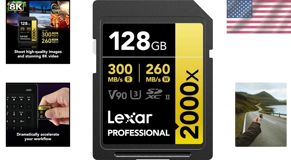 128GB V90 UHS-II SDXC Card - Temperature, Drop & X-Ray Proof for Extreme Filming - Image 2 of 4