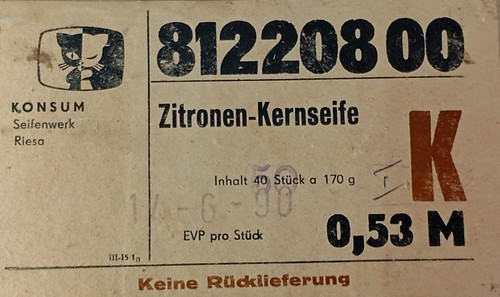 ORIGINAL DDR 1 X Zitronen Kernseife Unbenutzt 170 Gramm - Picture 4 of 4