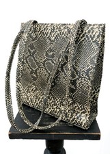 Vintage 90s Large Faux Snake Print Shoulder Bag