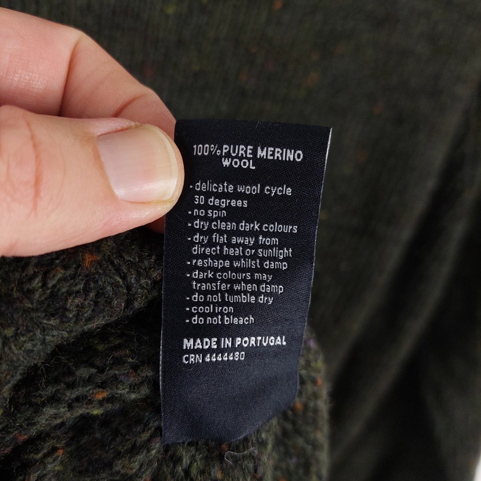 Finisterre Women's Dark Green Roll Neck Merino Wool Jumper Size 10 ...