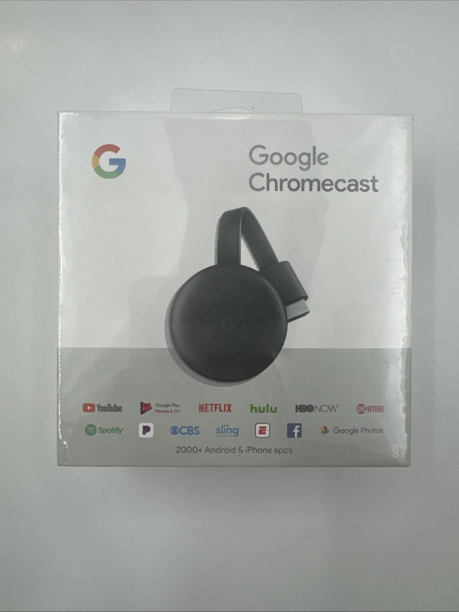 Google Chromecast (3rd Generation) Black HDMI Media Streamers for