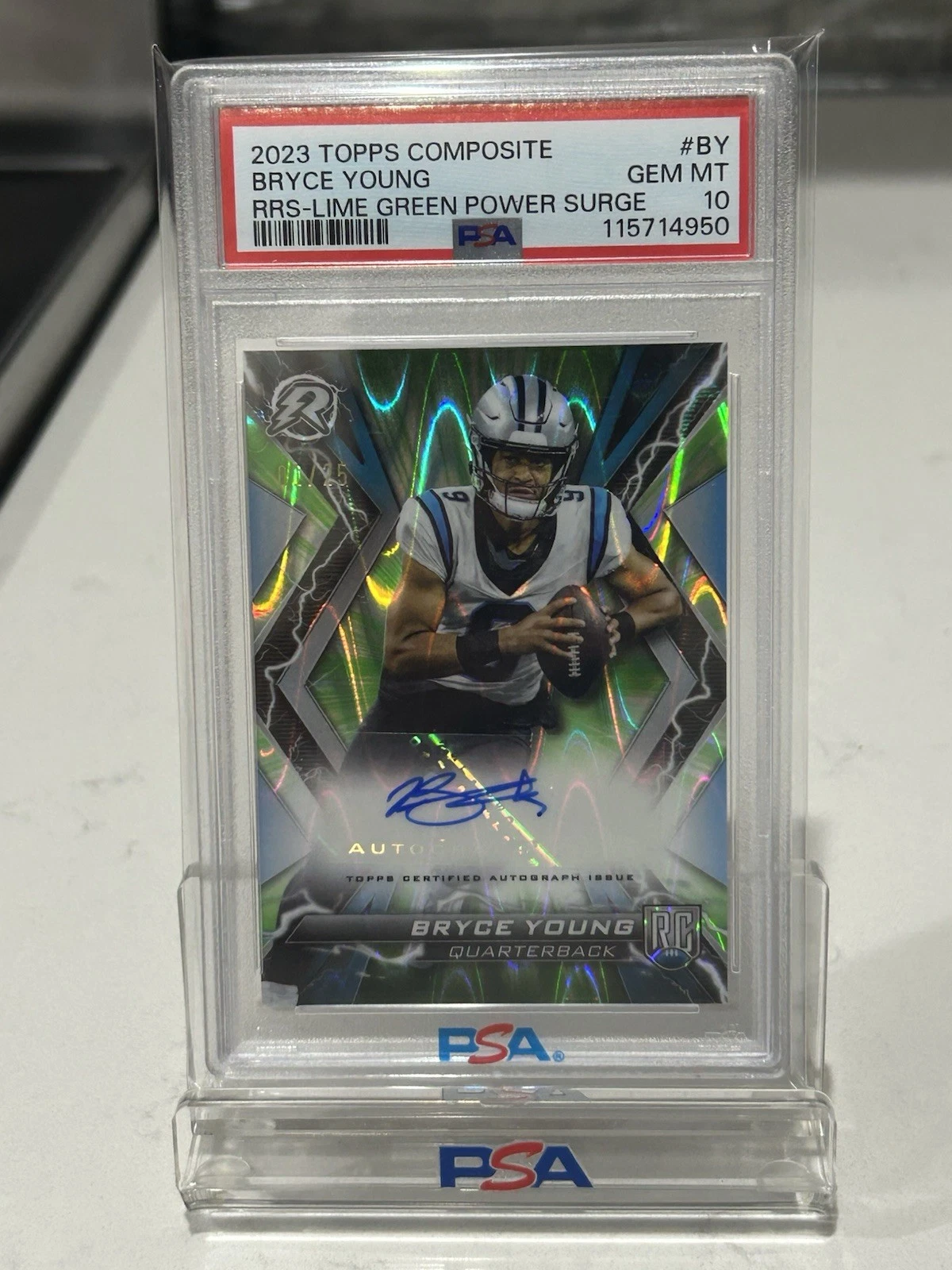 Bryce Young Topps Composite Resurgence Rookie Signatures #BY Lime Green Power Surge