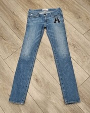 Abercrombie Girls Size 14 Low Rise Skinny Blue Jeans