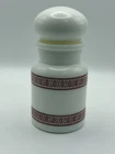 Vintage Milk Glass Apothecary Jar Belgium red white banding kitchen decor