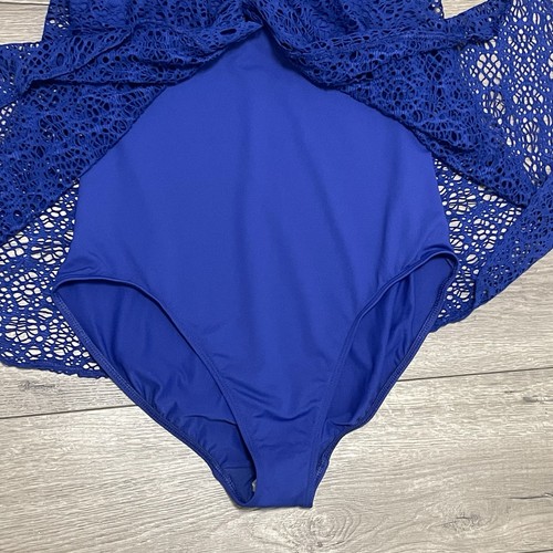 Ralph Lauren blau Häkel Flyaway Bandeau Einteiler Maillot Badeanzug Gr. 12 Neu mit Etikett - Bild 5 von 10