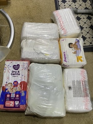 Parent's Choice Dry & Gentle Diapers Size 2,2 packs & 2 packs of pampers size 2